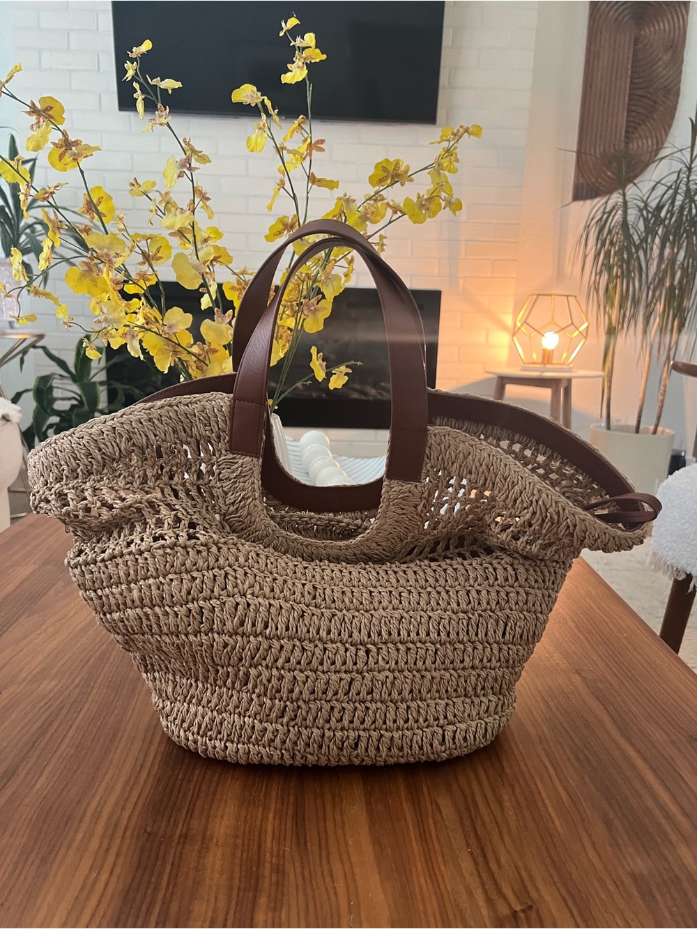 COS WOVEN STRAW TOTE BAG - Picture 5 of 9